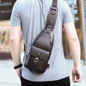 Men's fashion single shoulder cross-body bag Business casual leather feeling waterproof wear-resistant luggage satchel bag